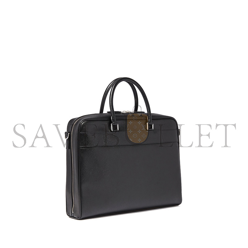 Pra*a triangle logo saffiano leather briefcase 2ve016 (38*28*7cm)
